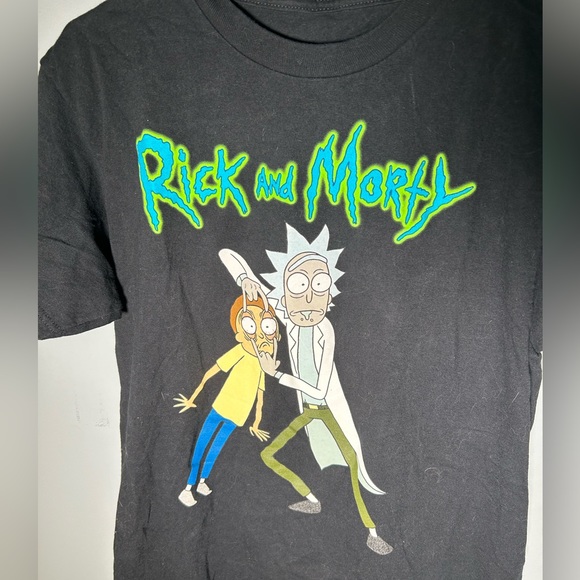 Black Rick and morgue T-shirt 100% cotton great condition - Picture 1 of 5